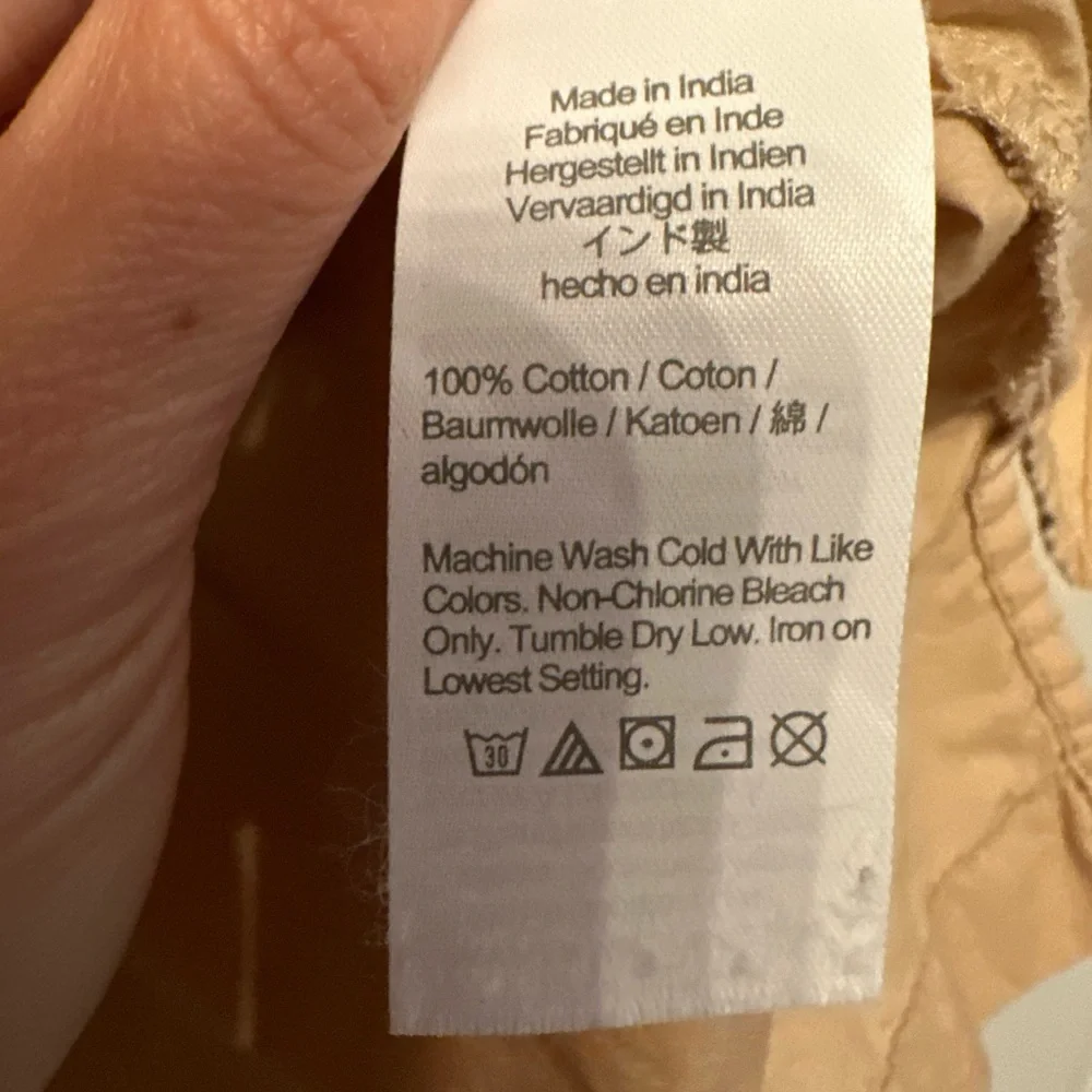 J. Crew Eco-Friendly Recycled Tan Blouse with Ruffle Details Size Medium